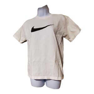 VTG Nike T-Shirt White With Blk Swoosh Made In Mexico